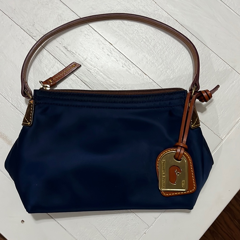 Dooney & Bourke mini shoulder bag, navy blue and pink